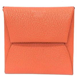 Porte-monnaie Hermes Bastia en cuir chèvre orange - Hermès