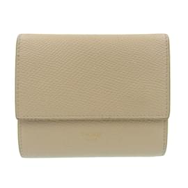 Céline Celine Beiger Leder Dreifach-Brieftasche
