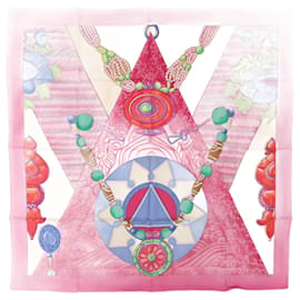 Hermès Sciarpa in seta rosa Hermes Carre 90 TIBET 2