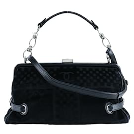 Borsa a spalla in velluto nero Chanel