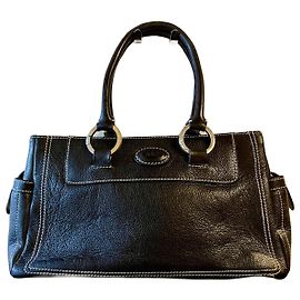 Tod's Bolsa preta com costura branca contrastante