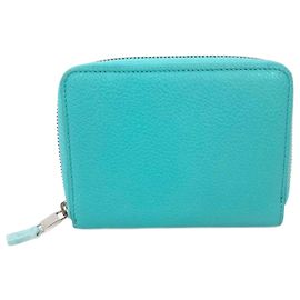 Visitenkartenetui aus blauem Leder von Tiffany & Co.