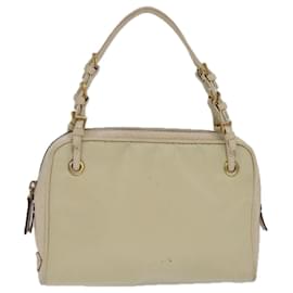 PRADA Borsa a Mano Nylon Oro Beige Auth 85224