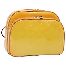 LOUIS VUITTON Zaino Marley Monogram Vernis Giallo M91040 LV Auth ep5066