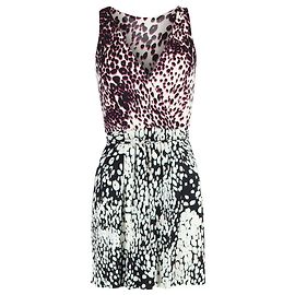Abito Mini Stampato V-Neck in Seta Multicolore di Diane Von Furstenberg