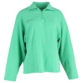 Pangaia Doppel-Jersey-Half-Zip-Sweatshirt aus grüner Baumwolle - Autre Marque