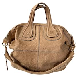 Borsa media Nightingale in pelle di vitello goffrata con motivo di struzzo - Givenchy