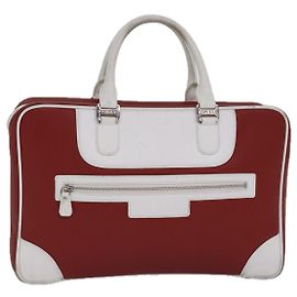 Bulgari Borsa a mano BVLGARI in pelle rossa bianca argento autentica 85837