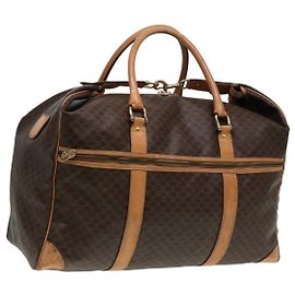 Céline Borsa Boston in tela Macadam CELINE in pelle PVC marrone Auth mr364
