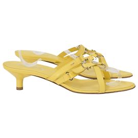 Sandali con tacco kitten Tod's in pelle gialla