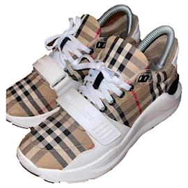 Burberry New Regis Sneaker Braun Beige Baumwolle