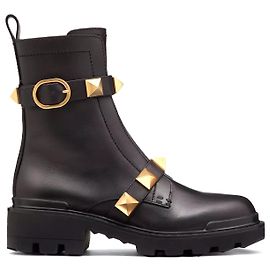 Botas de combate Roman Stud Valentino Garavani de cuero negro
