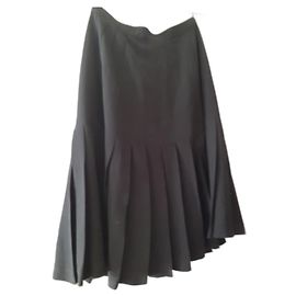 Emanuel Ungaro Plisierter Wollrock Schwarz