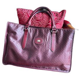 Autre Marque Borsa tote Jacques Esterel Rosso Scuro Pelle e Tela