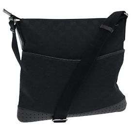 Borsa a Spalla GG Canvas Gucci Nera 145857 Auth ep5062