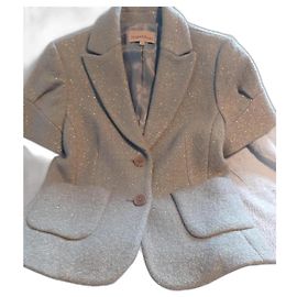 Alain Manoukian Jacke aus Wolle und Metallfasern Khaki