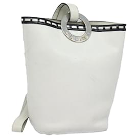 Céline Borsa a spalla CELINE in pelle bianca e argento Auth 86175