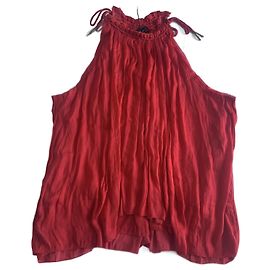 Top sin mangas de satén rojo Isabel Marant