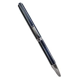 Penna Céline in lacca blu navy e acciaio