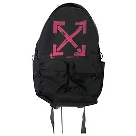 Off White Zaino in tela Off-White Rucksack Arrow Airport Tape Print Nylon Nero rosa