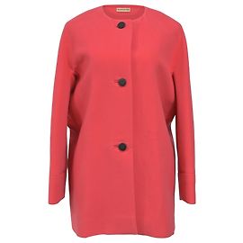 Cappotto in lana rosa a un bottone Balenciaga