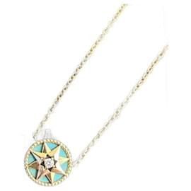 Collana Dior Rose des Vents in oro giallo turchese e diamante