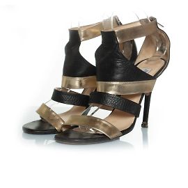 Sandali con cinturino Jimmy Choo in nero e oro