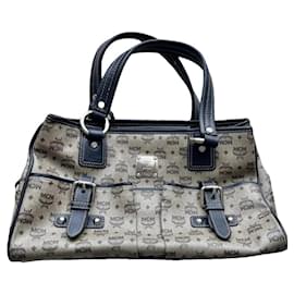 Borsa a mano MCM Boston Marrone chiaro in pelle