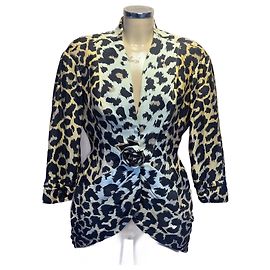 Thierry Mugler Seidenblazer Leopardenmuster Braun