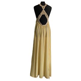 Autre Marque Vestido largo a rayas STELLA PARDO DIANE Amarillo y Ecru