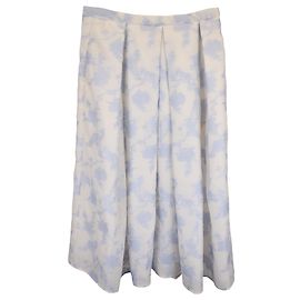 Falda midi floral Erdem en algodón azul claro