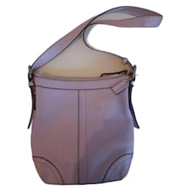 Coach Chunky Handtasche aus lila Leder mit Silberhardware