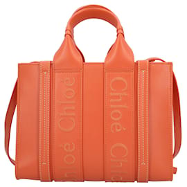 Borsa tote Woody Small Chloé arancione