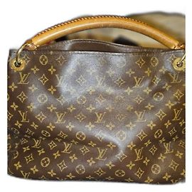 Borsa a mano Louis Vuitton Artsy MM in pelle marrone scuro