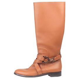 Salvatore Ferragamo Braune Lederreitstiefel - Größe UK 6.5