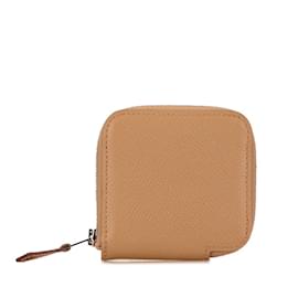 Porte-monnaie compact en soie Azap d'Hermès