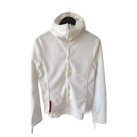 Prada Sweat à capuche en polaire blanc
