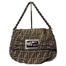 Fendi Tobacco Zucca Canvas Mia Umhängetasche braun
