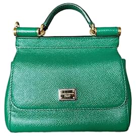 Dolce & Gabbana Sicily Bag Mini Grün Leder