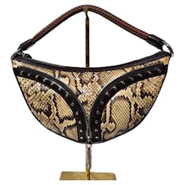 VERSACE Schlange Haut Nieten Tasche Braun/Beige - Versace