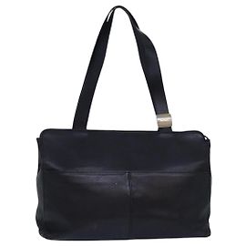 Autre Marque Borsa a Spalla Burberrys in Pelle Argento Nero Auth 85895