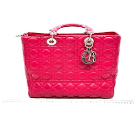 Christian Dior Lady Dior Große Lammleder Tote Bag Rosa