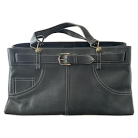 Borsa in pelle nera Christian Dior Collection Jean Pocket