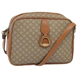 Borsa a spalla in tela Macadam CELINE beige oro Auth yk14240 - Céline