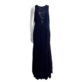 Vera Wang Abendkleid in Mitternachtsblau aus Guipure-Spitze