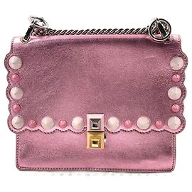 Borsa Fendi Kan I in pelle rosa