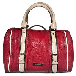 Borsa Burberry Speedy Rossa e Bianca in Pelle
