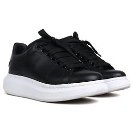 ALEXANDER MCQUEEN - Sneakers oversized Alexander McQueen in pelle nera (T36.5)
