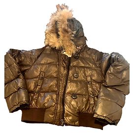 Moncler Daunenjacke Braun mit Pelz