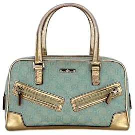 Borsa a mano Gucci Bowling Turchese in cotone